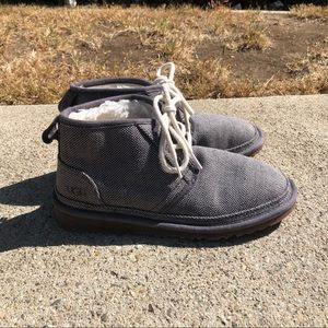 UGG grey canvas lined chuka boots. Never worn.